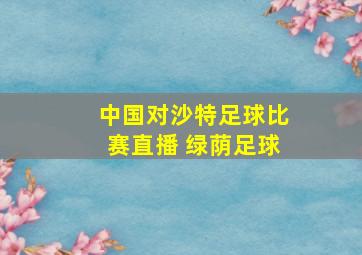 中国对沙特足球比赛直播 绿荫足球